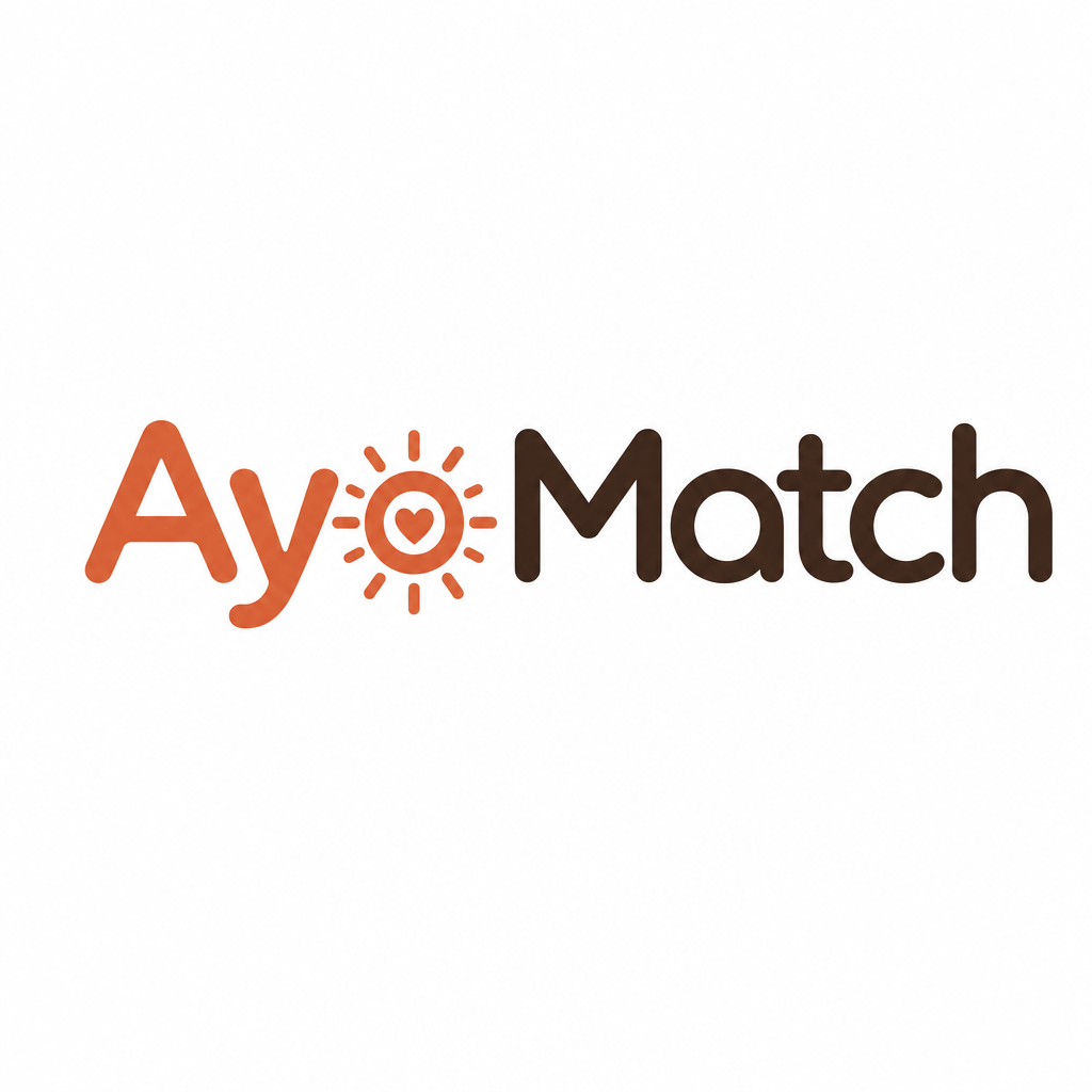Logo 3 — AyoMatch wordmark with sun O